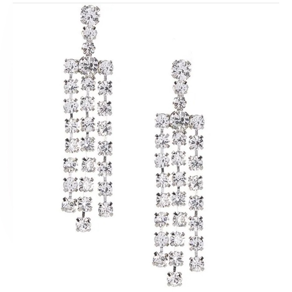 Gianni Bini Clear Crystal Linear Earrings